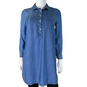 Old Navy Long Sleeves Denim Collared Shirt Dress Shirt Womens Size XS‎